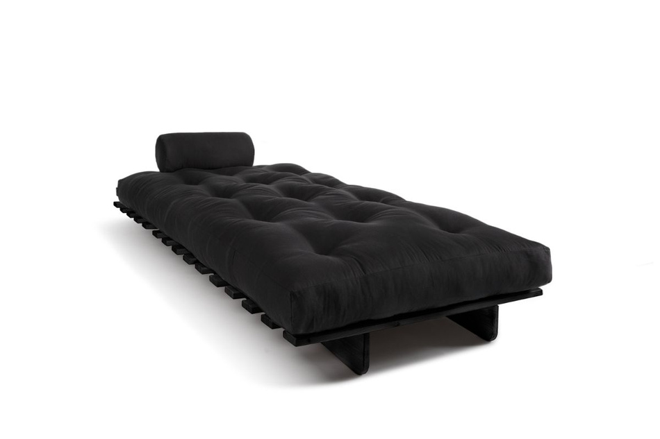Schlafsofa 90x200 - Slim Comfort Black - Pascall Futon Schwarz