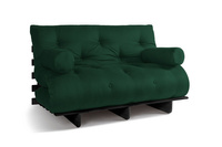 Schlafsofa 140x200 - Slim Exclusive Black - Pascall Futon Flaschengrün