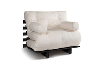 Schlafsofa 90x200 - Slim Comfort Black - Pascall Futon Ecru