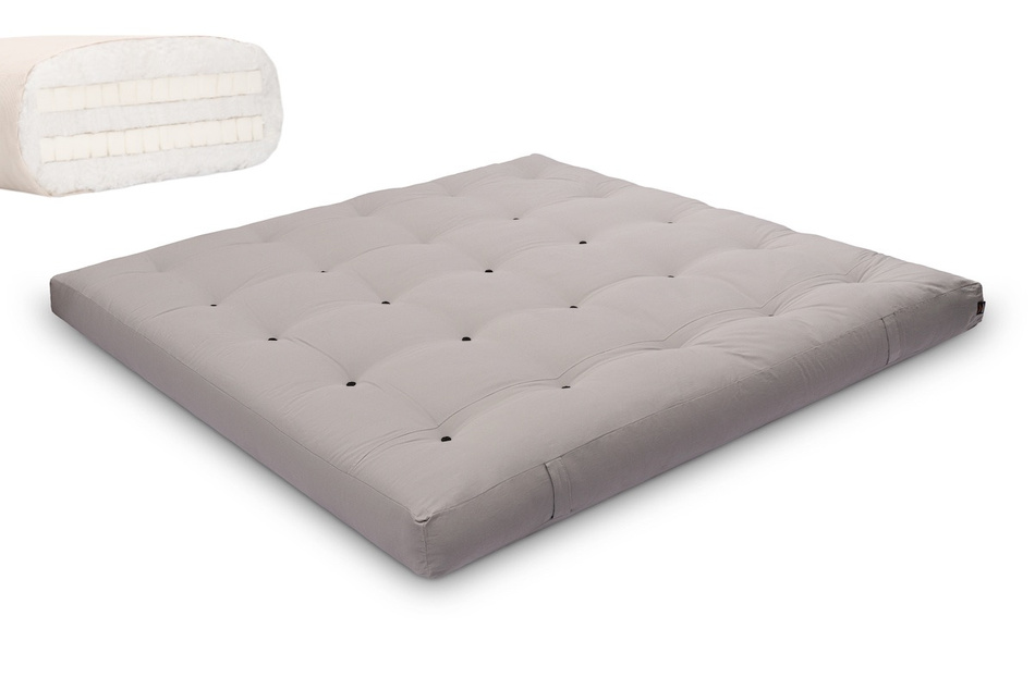 Matratze Futon 200x200 mit Latex - Pascall Medium Duo Latex Grau