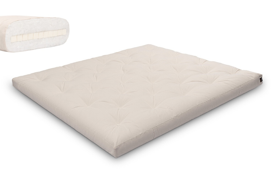 Matratze Futon 180x200 mit Latex - Pascall Slim Latex Ecru