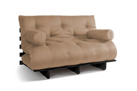 Schlafsofa 140x200 - Slim Exclusive Black - Pascall Futon Beige