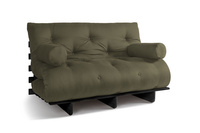 Schlafsofa 140x200 - Slim Comfort Black - Pascall Futon Khaki