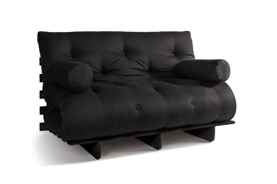 Schlafsofa 140x200 - Slim Comfort Black - Pascall Futon Schwarz