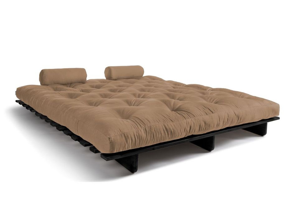 Schlafsofa 180x200 - Slim Comfort Black - Pascall Futon Beige