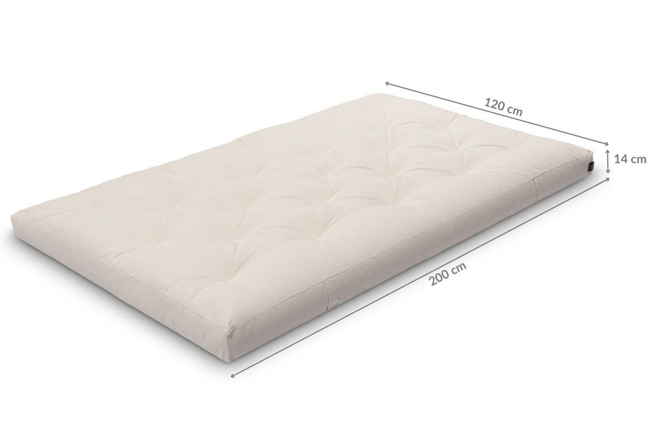 Matratze Futon 120x200 - Pascall Slim Natural Blau