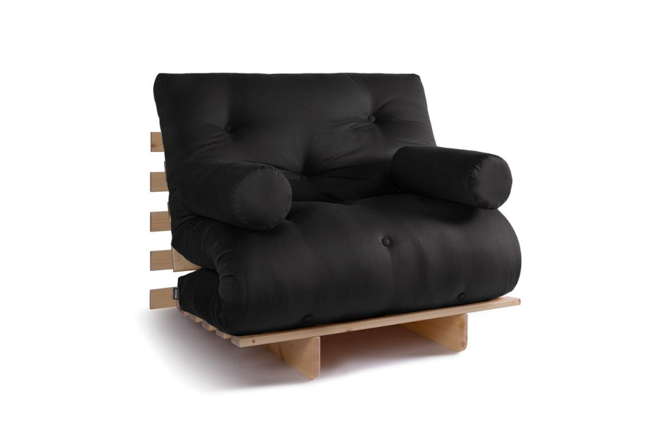 Schlafsofa 90x200 - Slim Exclusive Classic - Pascall Futon Schwarz