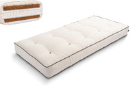 Matratze Futon 90x200 mit Wolle, Latex und Kokos - Pascall Comfort Wool Hard Kedro Ecru