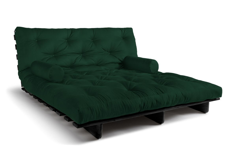 Schlafsofa 180x200 - Slim Comfort Black - Pascall Futon Flaschengrün