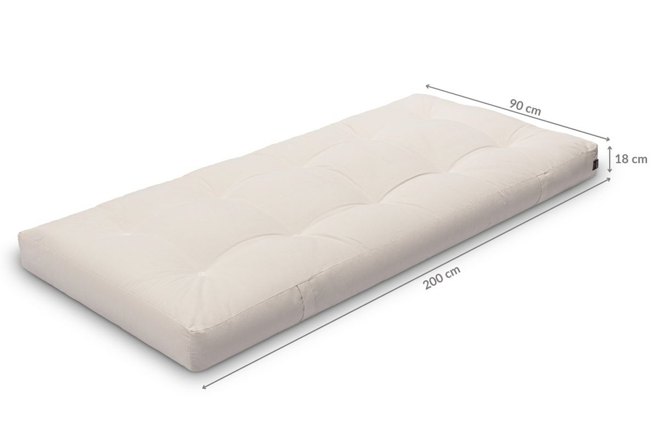 Matratze Futon 120x200 - Pascall Medium Natural Grau