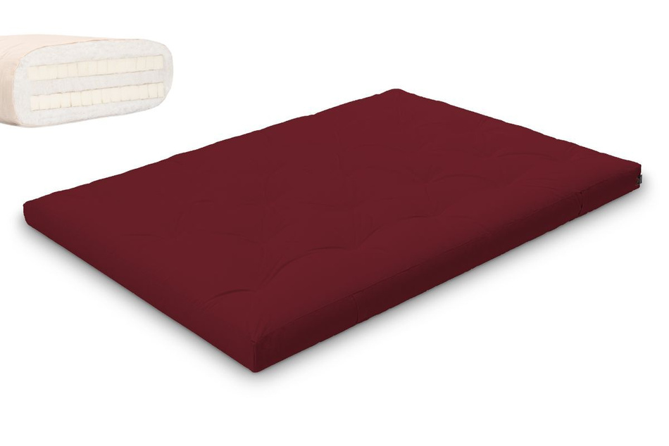 Matratze Futon 140x200 mit Latex - Pascall Slim Duo Latex Bordeaux
