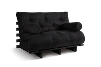 Schlafsofa 120x200 - Slim Comfort Black - Pascall Futon Schwarz