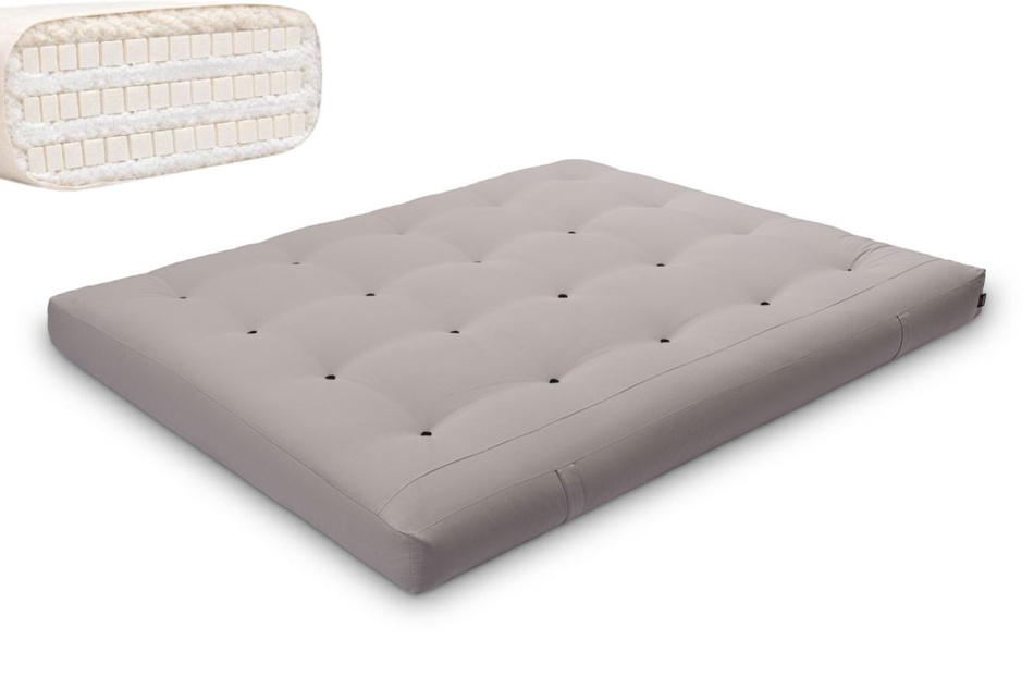 Matratze Futon 160x200 mit Latex - Pascall Comfort Trio Latex Wool Grau