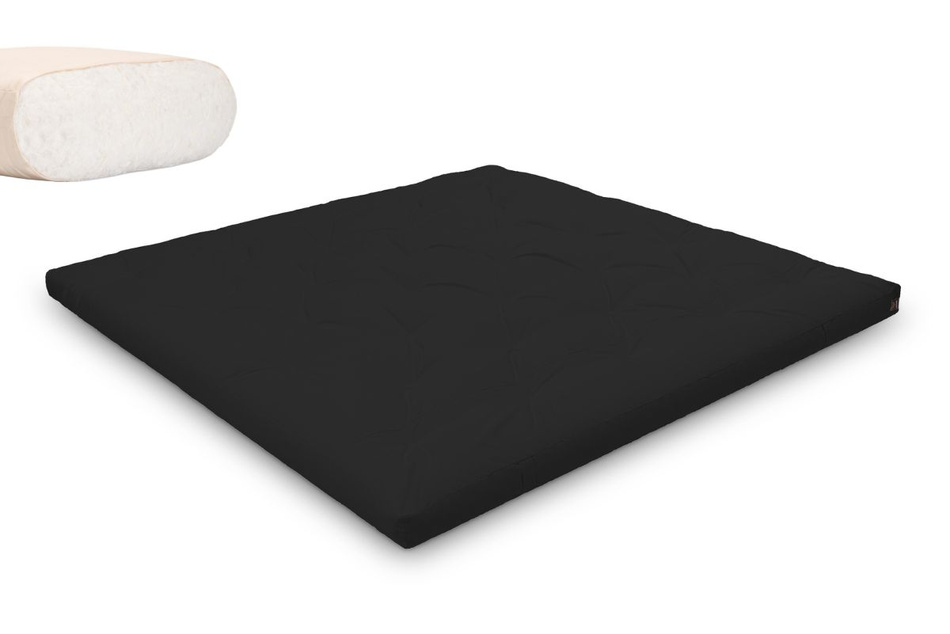 Matratze Futon 200x200 - Pascall Slim Natural Schwarz