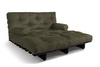 Schlafsofa 140x200 - Slim Basic Black - Pascall Futon Khaki