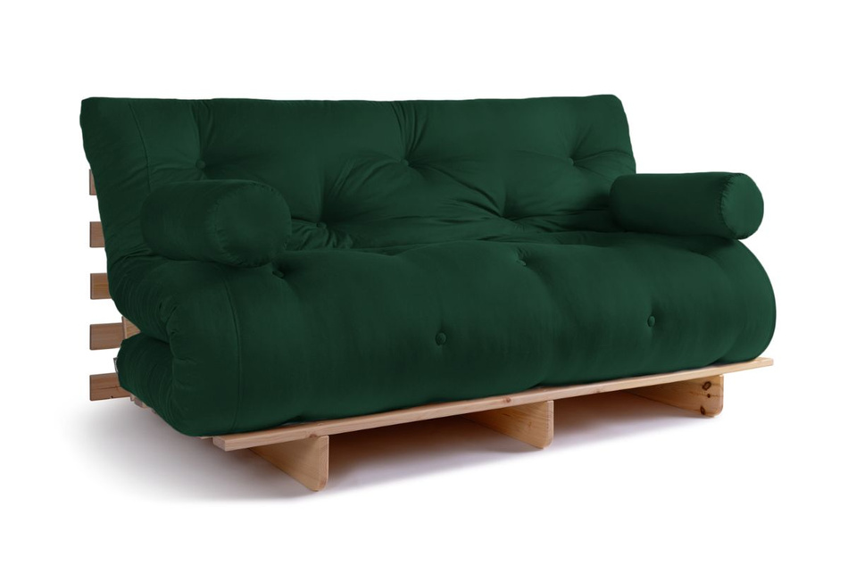 Schlafsofa 160x200 - Slim Exclusive Classic - Pascall Futon Flaschengrün