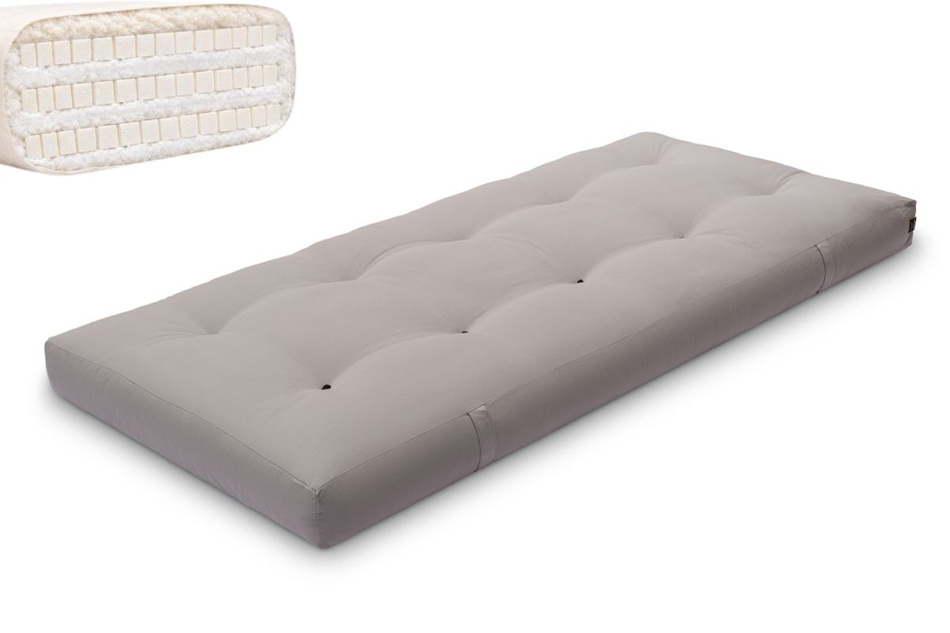 Matratze Futon 90x200 mit Latex - Pascall Comfort Trio Latex Wool Grau