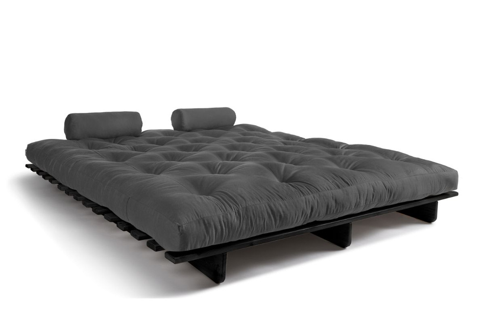 Schlafsofa 180x200 - Slim Exclusive Black - Pascall Futon Grau