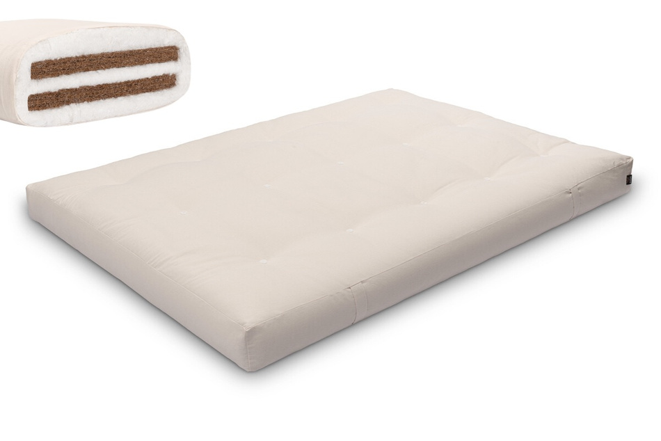 Matratze Futon 140x200 mit Kokos - Pascall Medium Duo Coco Ecru