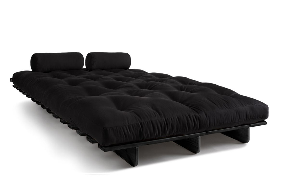 Schlafsofa 140x200 - Slim Comfort Black - Pascall Futon Schwarz