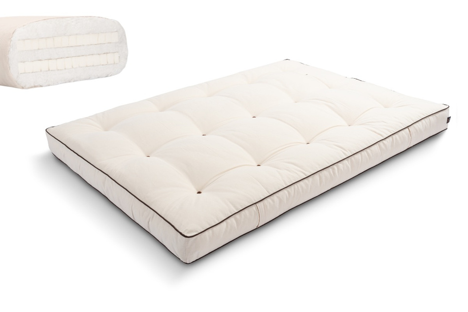 Matratze Futon 120x200 mit Latex - Pascall Medium Duo Latex Kedro Ecru