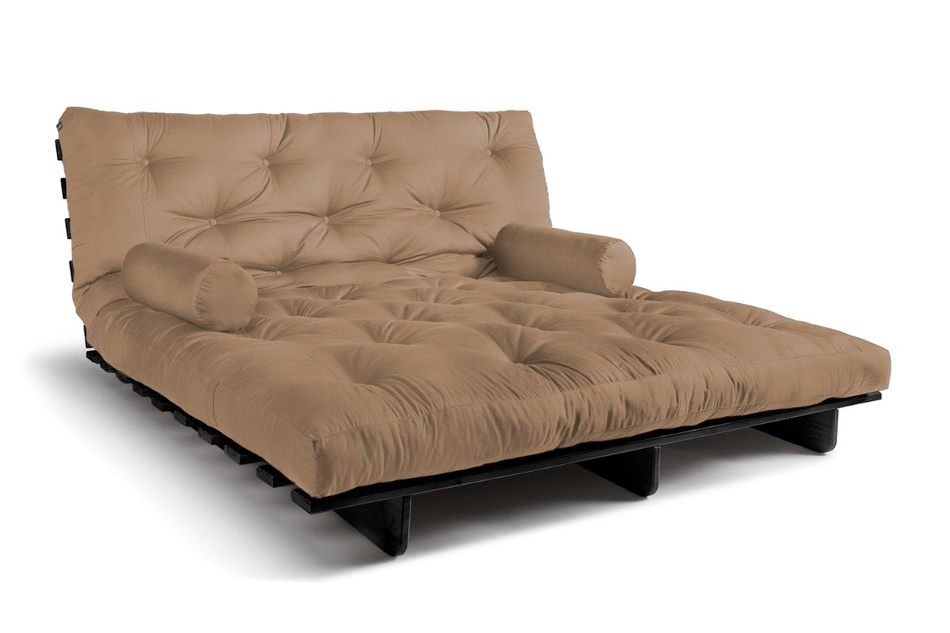 Schlafsofa 180x200 - Slim Exclusive Black - Pascall Futon Beige