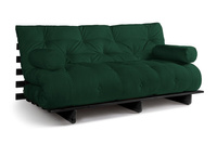 Schlafsofa 180x200 - Slim Basic Black - Pascall Futon Flaschengrün