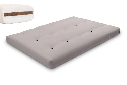 Grau \ Baumwollvlies + 3 cm Kokosschicht \ 140x200 cm