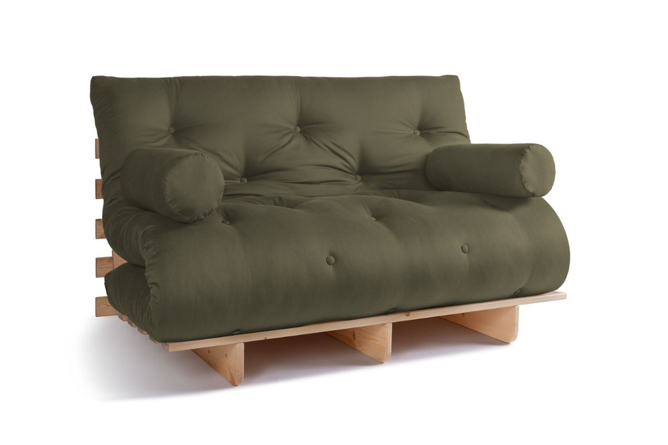 Schlafsofa 140x200 - Slim Exclusive Classic - Pascall Futon Khaki