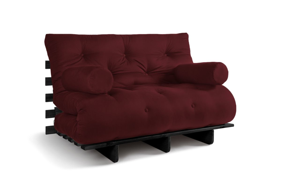 Schlafsofa 120x200 - Slim Comfort Black - Pascall Futon Bordeaux