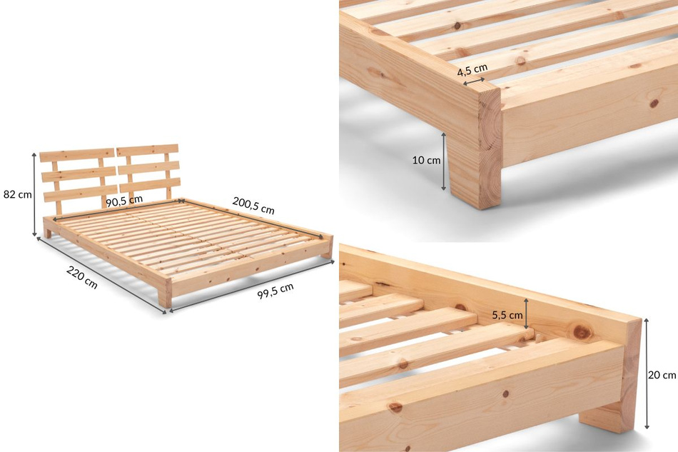 Bett Futon 90x200 - Pascall Aisha Classic Natura