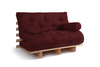 Schlafsofa 120x200 - Slim Comfort Classic - Pascall Futon Bordeaux