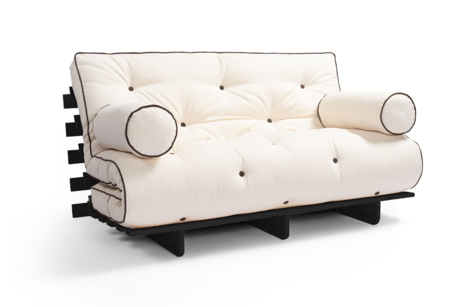 Schlafsofa 120x200 - Slim Exclusive Kedro Black - Pascall Futon Ecru
