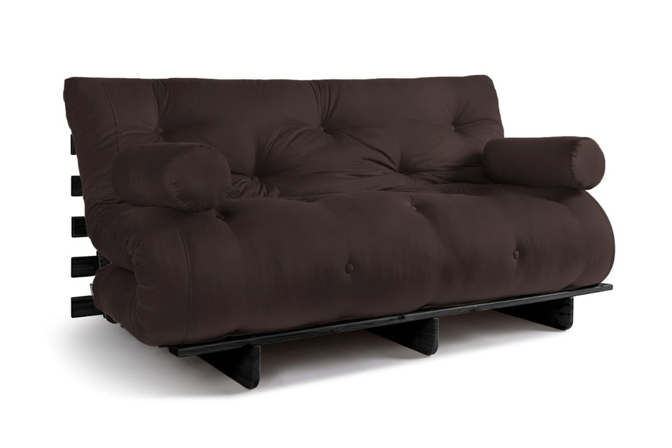 Schlafsofa 160x200 - Slim Exclusive Black - Pascall Futon Braun