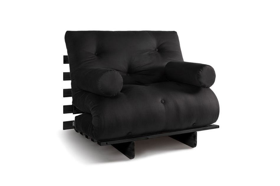 Schlafsofa 90x200 - Slim Comfort Black - Pascall Futon Schwarz