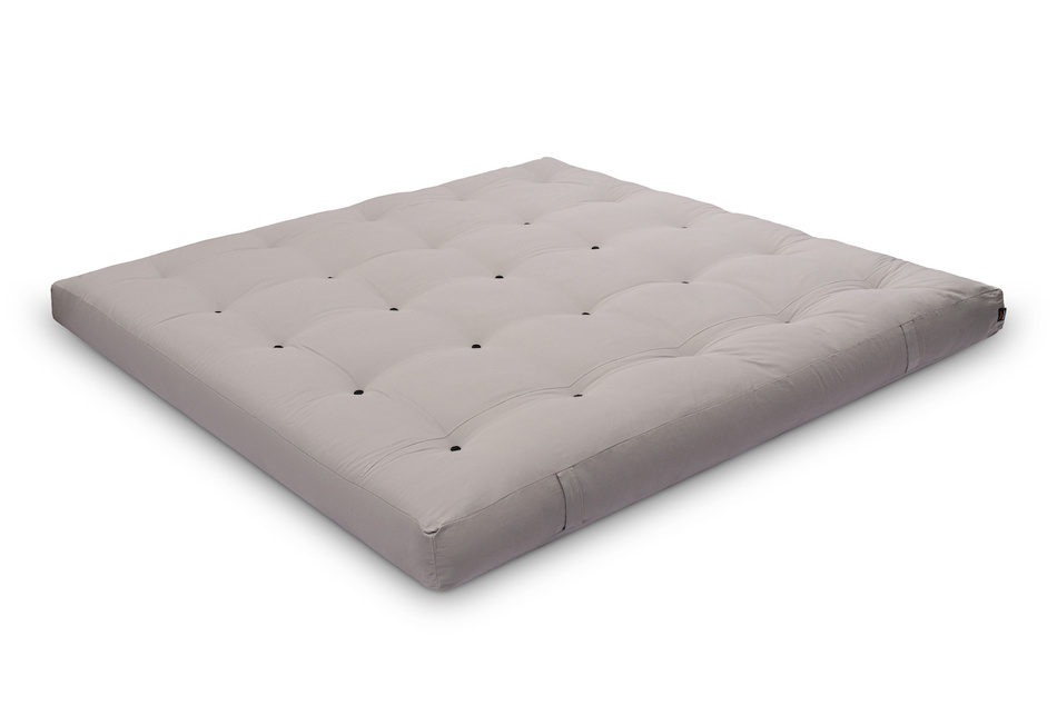 Matratze Futon 200x200 mit Wolle, Latex und Kokos - Pascall Comfort Wool Hard Grau