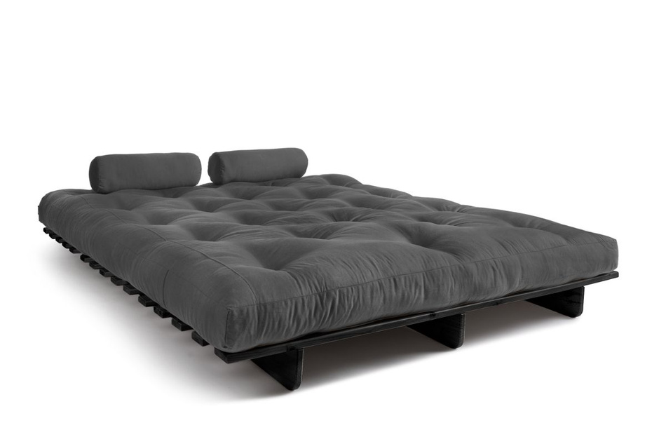 Schlafsofa 160x200 - Slim Exclusive Black - Pascall Futon Grau