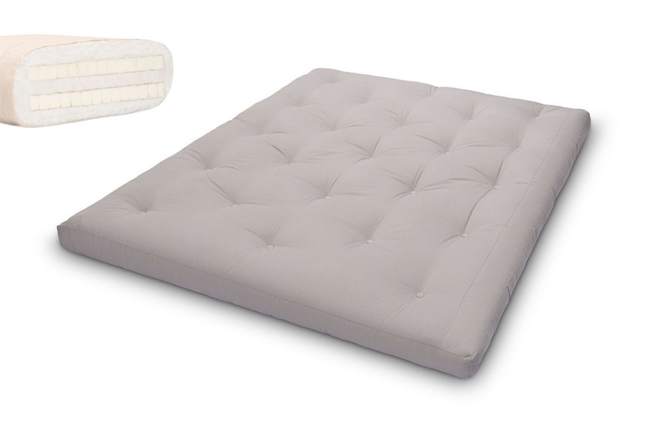 Matratze Futon 160x200 mit Latex - Pascall Slim Duo Latex Grau