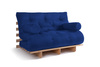 Schlafsofa 120x200 - Slim Comfort Classic - Pascall Futon Blau