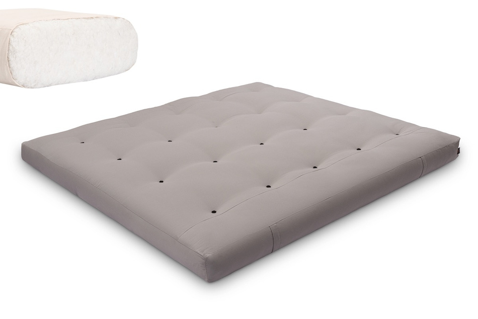 Matratze Futon 180x200 - Pascall Medium Natural Grau