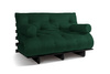 Schlafsofa 140x200 - Slim Comfort Black - Pascall Futon Flaschengrün