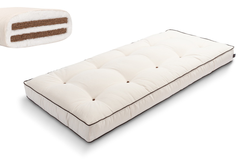 Matratze Futon 90x200 mit Kokos - Pascall Medium Duo Coco Kedro Ecru