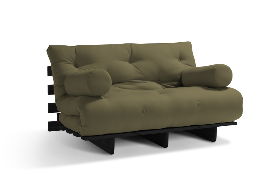 Schlafsofa 120x200 - Slim Basic Black - Pascall Futon Khaki