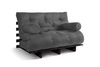 Schlafsofa 120x200 - Slim Comfort Black - Pascall Futon Grau