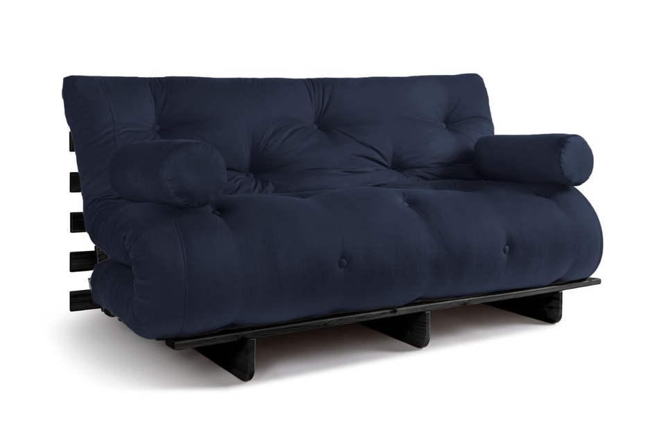 Schlafsofa 160x200 - Slim Exclusive Black - Pascall Futon Marineblau