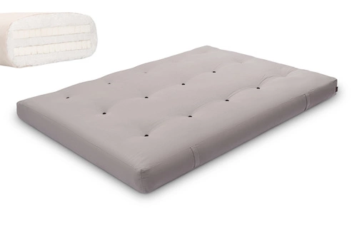 Grau \ Baumwollvlies + 2x 3 cm Latexschicht \ 140x200 cm