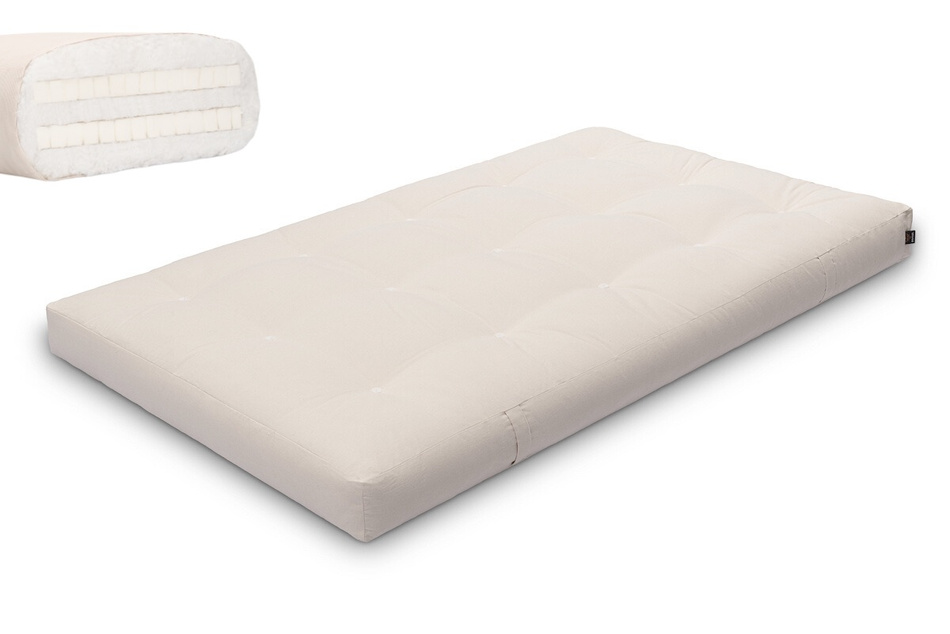 Matratze Futon 120x200 mit Latex - Pascall Medium Duo Latex Ecru