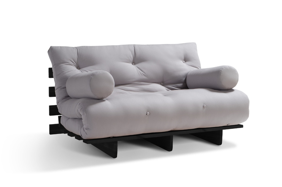 Schlafsofa 120x200 - Slim Basic Black - Pascall Futon Tauben-Glow
