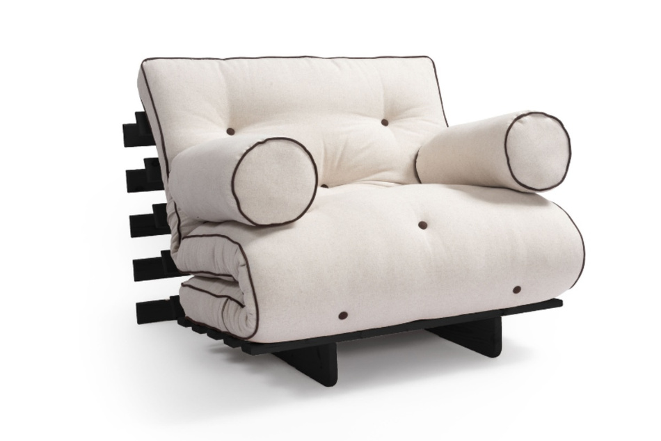 Schlafsofa 90x200 - Slim Basic Kedro Black - Pascall Futon Leinen