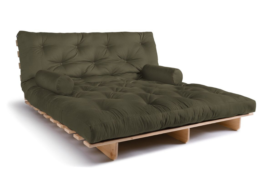 Schlafsofa 180x200 - Slim Exclusive Classic - Pascall Futon Khaki